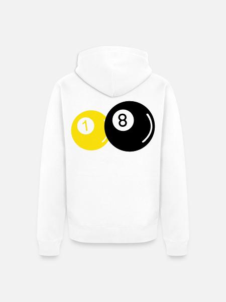 Billard - Unisex Premium Bio Zip Hoodie - Weiß