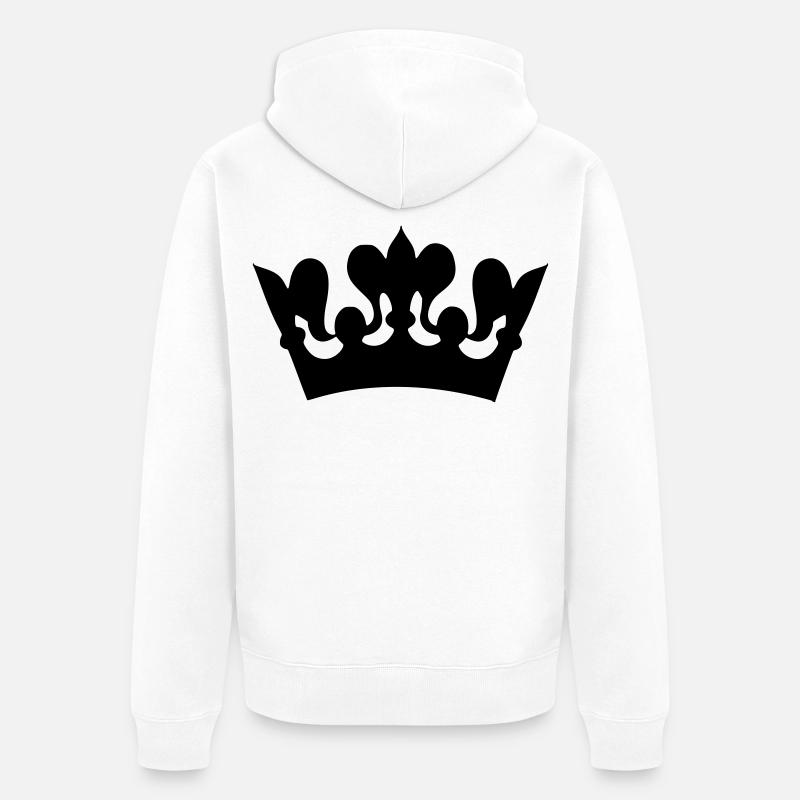 Image d’un dessin de couronne # - Veste à capuche bio Premium Unisexe - blanc