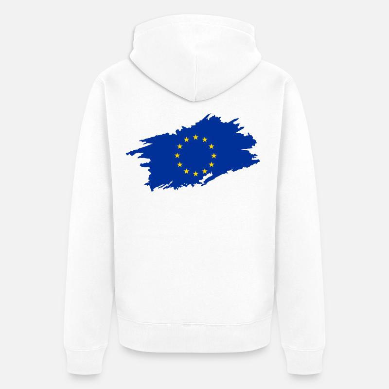 Drapeau de l’Union européenne - Veste à capuche bio Premium Unisexe - blanc