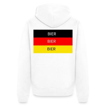 Bier Flagge Schwarz Rot Gold Deutschland - Unisex Premium Bio Zip Hoodie - Weiß - Hinten - Thijin (182cm)