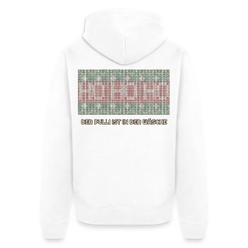 Ho Ho Ho - der Strick ist in der Wäsche - Unisex Premium Bio Zip Hoodie - Weiß - Hinten - Thijin (182cm)
