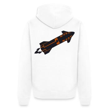 Raumschiff Rakete Silhouette - Unisex Premium Bio Zip Hoodie - Weiß - Hinten - Thijin (182cm)