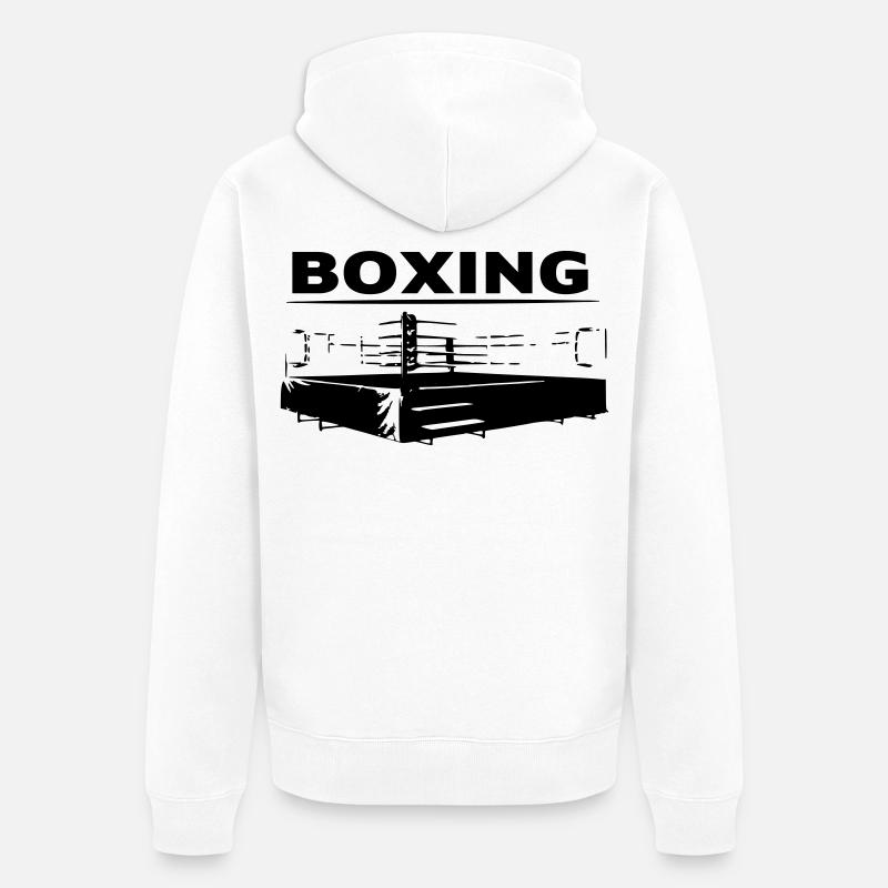 Boxing | Boxring - Unisex Premium Bio Zip Hoodie - Weiß