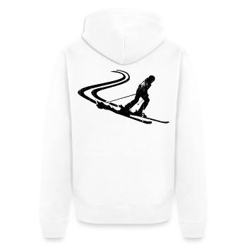 Dessin de skieur - Veste à capuche bio Premium Unisexe - blanc - Dos - Thijin (182cm)