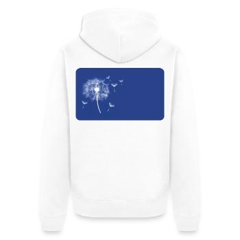 Dandelion blue - customizable - Unisex Premium Organic Zip Hoodie - white - Back - Thijin (182cm)