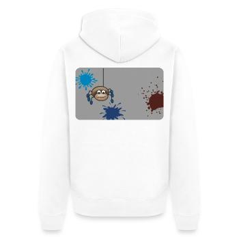 Splash of Color Monster Spider Gray - Unisex Premium Organic Zip Hoodie - white - Back - Thijin (182cm)