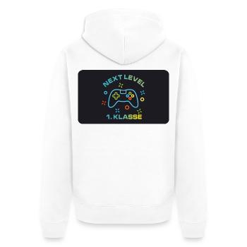 Spielecontroller - Next Level 1. Klasse - Unisex Premium Bio Zip Hoodie - Weiß - Hinten - Thijin (182cm)