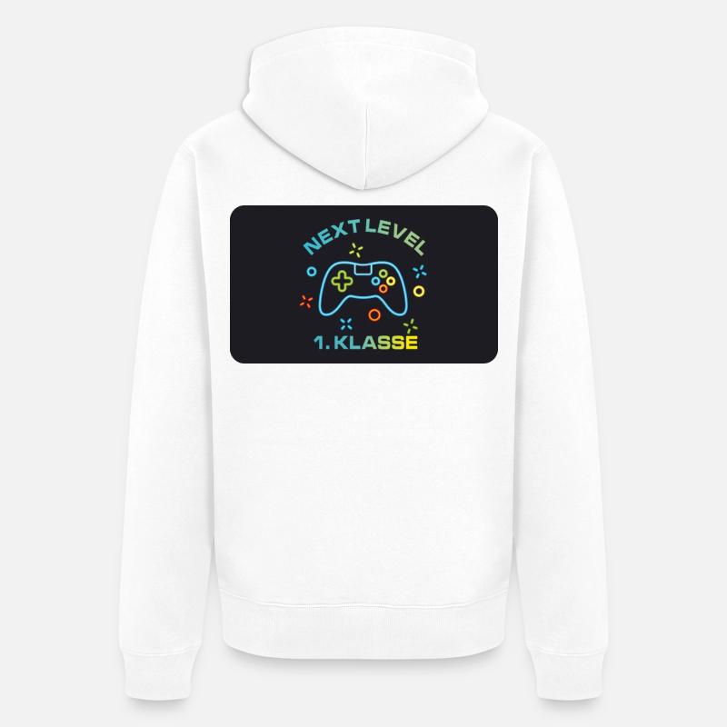 Game Controller - Next Level 1st Class - Unisex Premium Organic Zip Hoodie - white