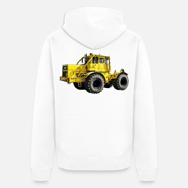 Yellow Power Machine K700 Tracteur - Veste à capuche bio Premium Unisexe - blanc