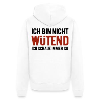 I'm not angry - I always look like this - Unisex Premium Organic Zip Hoodie - white - Back - Thijin (182cm)