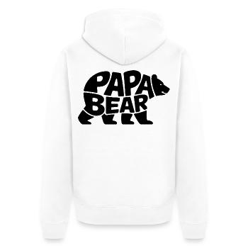 Papa Bear - Unisex Premium Organic Zip Hoodie - white - Back - Thijin (182cm)