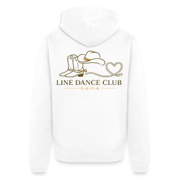 Club de danse en ligne - Veste à capuche bio Premium Unisexe - blanc - Dos - Thijin (182cm)