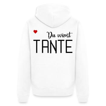Du wirst Tante - Unisex Premium Bio Zip Hoodie - Weiß - Hinten - Thijin (182cm)