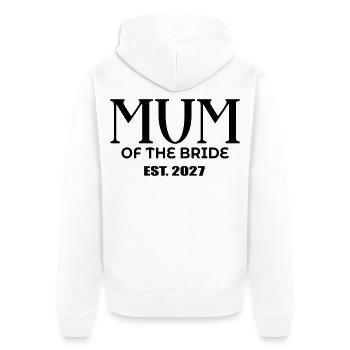 Mutter der Braut 2027 - Unisex Premium Bio Zip Hoodie - Weiß - Hinten - Thijin (182cm)