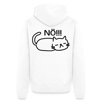 Nö Lustige Faule Katze - Unisex Premium Bio Zip Hoodie - Weiß - Hinten - Thijin (182cm)