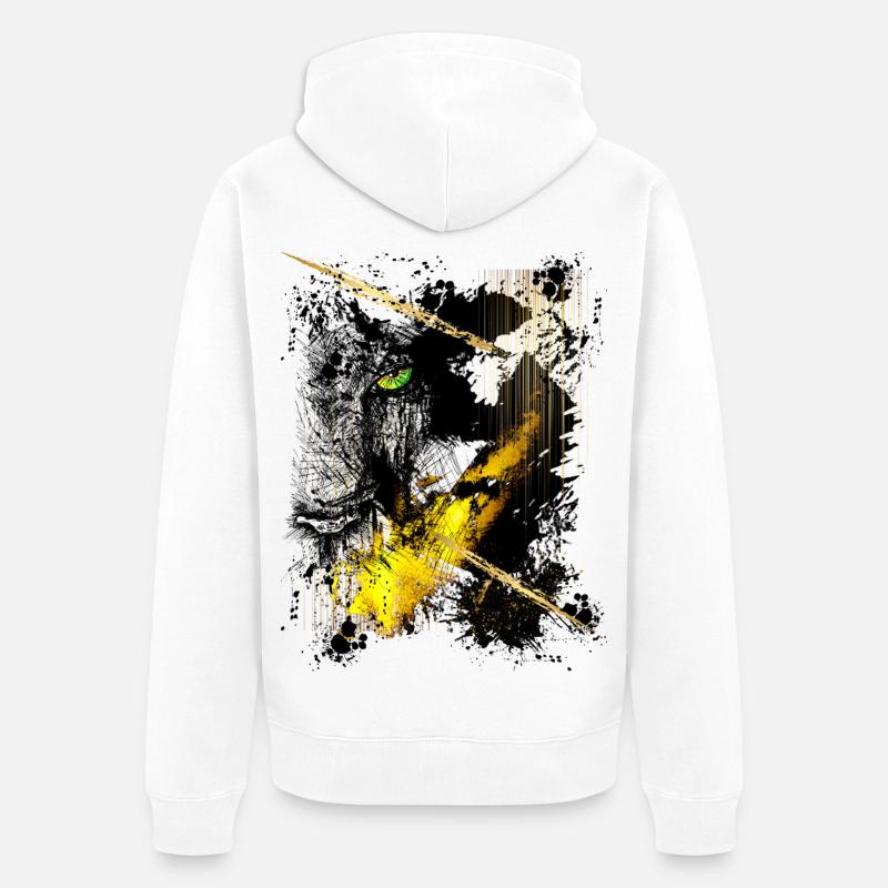 Wild_Tiger25 par Acryl Gallery & Design - Veste à capuche bio Premium Unisexe - blanc