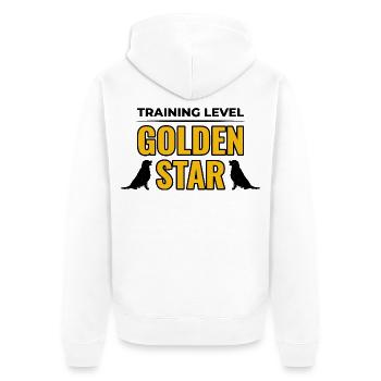 Ausbildungsstufe Golden Star Golden Retriever - Unisex Premium Bio Zip Hoodie - Weiß - Hinten - Thijin (182cm)