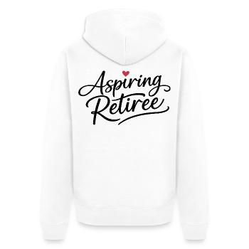 Aspirant retraité - Veste à capuche bio Premium Unisexe - blanc - Dos - Thijin (182cm)