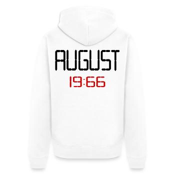 60th birthday August 1966 - Unisex Premium Organic Zip Hoodie - white - Back - Thijin (182cm)