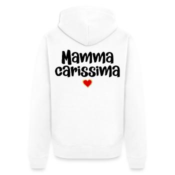 Mamma Carissima, Italia - Unisex Premium Organic Zip Hoodie - white - Back - Thijin (182cm)