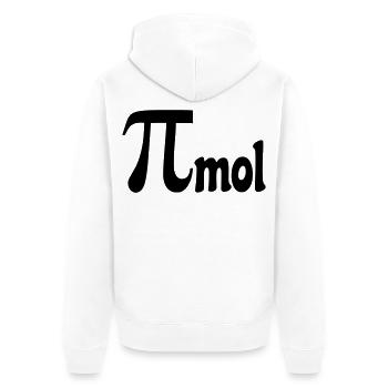 Pi mole for mathematicians, nerds chemistry number # - Unisex Premium Organic Zip Hoodie - white - Back - Thijin (182cm)
