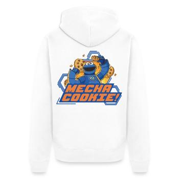Mecha Builders Mecha Cookie - Unisex Premium Organic Zip Hoodie - white - Back - Thijin (182cm)