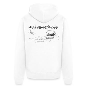 Wakeboarding Action Motif - Unisex Premium Organic Zip Hoodie - white - Back - Thijin (182cm)