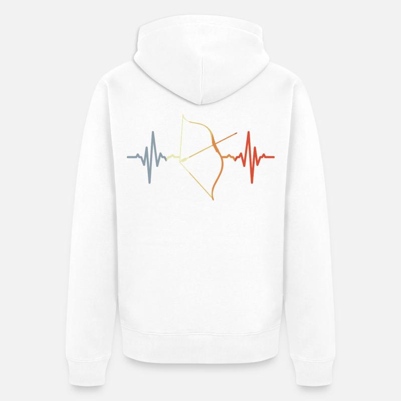 Cardiogramme d’arc composite - Veste à capuche bio Premium Unisexe - blanc