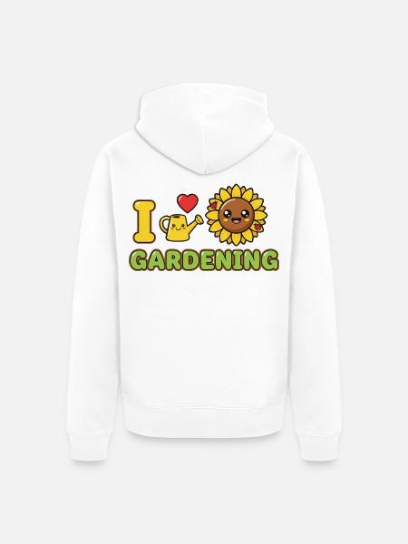 Garden Gardener Sunflower - Unisex Premium Organic Zip Hoodie - white