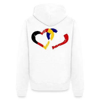 Colorful brush heart - Unisex Premium Organic Zip Hoodie - white - Back - Thijin (182cm)