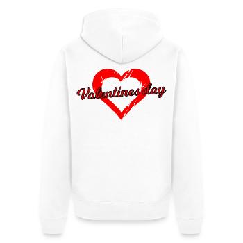 Valentine's Day Heart Font Design - Unisex Premium Organic Zip Hoodie - white - Back - Thijin (182cm)