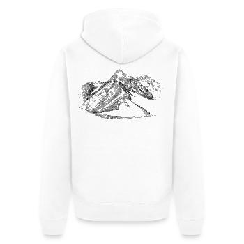 Silhouette de Königspitze Ortles-Alps design - Veste à capuche bio Premium Unisexe - blanc - Dos - Thijin (182cm)