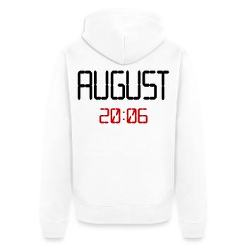 August 2006, 20. Geburtstag - Unisex Premium Bio Zip Hoodie - Weiß - Hinten - Thijin (182cm)