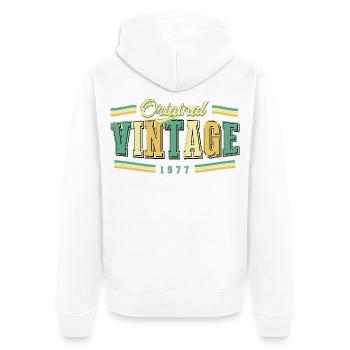 49. Geburtstag Original Vintage 1977 Retro - Unisex Premium Bio Zip Hoodie - Weiß - Hinten - Thijin (182cm)