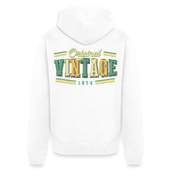 52. Geburtstag Original Vintage 1974 Retro - Unisex Premium Bio Zip Hoodie - Weiß - Hinten - Thijin (182cm)