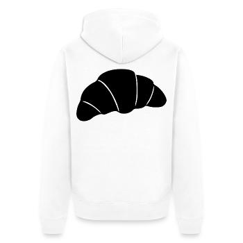  Croissant schwarz Geschenkidee für Bäcker  - Unisex Premium Bio Zip Hoodie - Weiß - Hinten - Thijin (182cm)