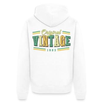 43. Geburtstag Original Vintage 1983 Retro - Unisex Premium Bio Zip Hoodie - Weiß - Hinten - Thijin (182cm)