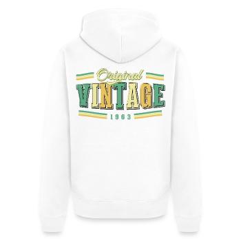 63. Geburtstag Original Vintage 1963 Retro - Unisex Premium Bio Zip Hoodie - Weiß - Hinten - Thijin (182cm)