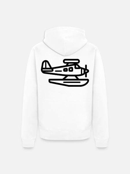 Wasserflugzeug - Unisex Premium Bio Zip Hoodie - Weiß