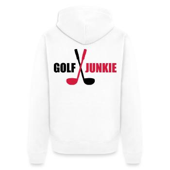 golf - Unisex Premium Organic Zip Hoodie - white - Back - Thijin (182cm)