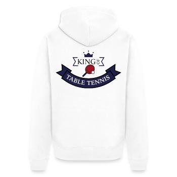 Cadeau drôle pour les joueurs de tennis de table - Veste à capuche bio Premium Unisexe - blanc - Dos - Thijin (182cm)