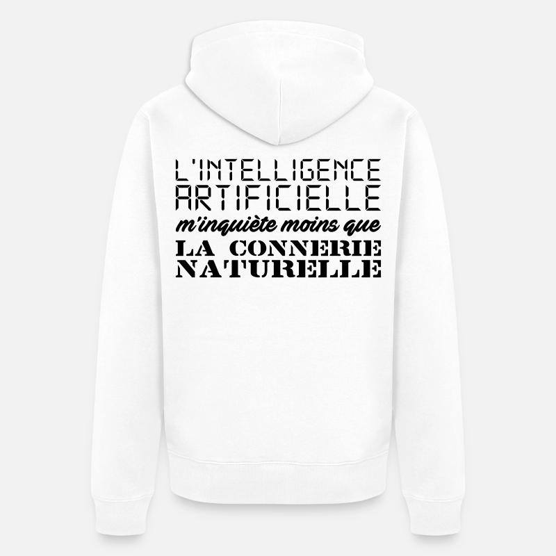 Intelligence artificielle - Veste à capuche bio Premium Unisexe - blanc