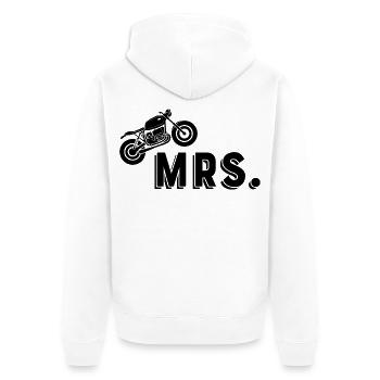 Frauen die Motorrad fahren - Unisex Premium Bio Zip Hoodie - Weiß - Hinten - Thijin (182cm)
