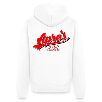 apres ski snowboard slope suisse jeu de remontées mécaniques - Veste à capuche bio Premium Unisexe - blanc - Dos - Thijin (182cm)