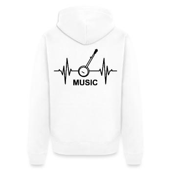Musik EKG Herzlinie - Unisex Premium Bio Zip Hoodie - Weiß - Hinten - Thijin (182cm)