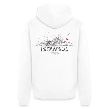Istanbul Türkiye Türkei Bosporus - Unisex Premium Bio Zip Hoodie - Weiß - Hinten - Thijin (182cm)