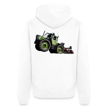 Green tractor MB trac 1300 high starter - Unisex Premium Organic Zip Hoodie - white - Back - Thijin (182cm)