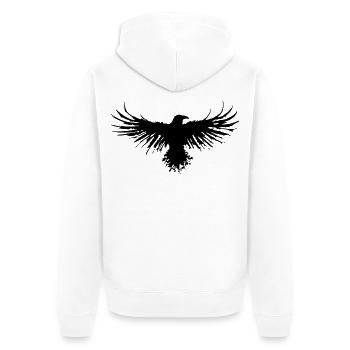 The flight of the crow - Unisex Premium Organic Zip Hoodie - white - Back - Thijin (182cm)