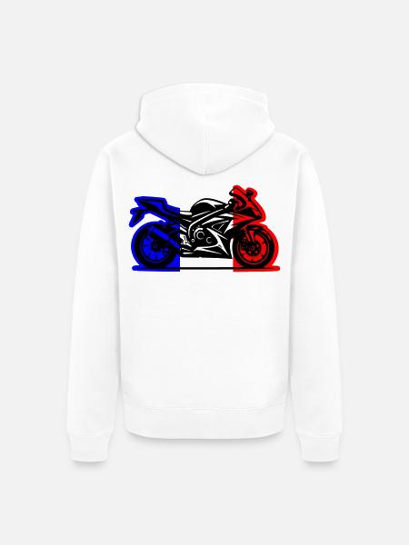 Motorcycle France 2026 - Unisex Premium Organic Zip Hoodie - white