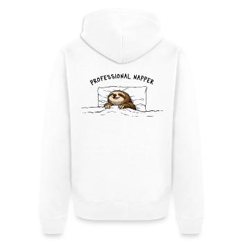 Dormeur professionnel – Chemise de nuit adorable Sloth - Veste à capuche bio Premium Unisexe - blanc - Dos - Thijin (182cm)
